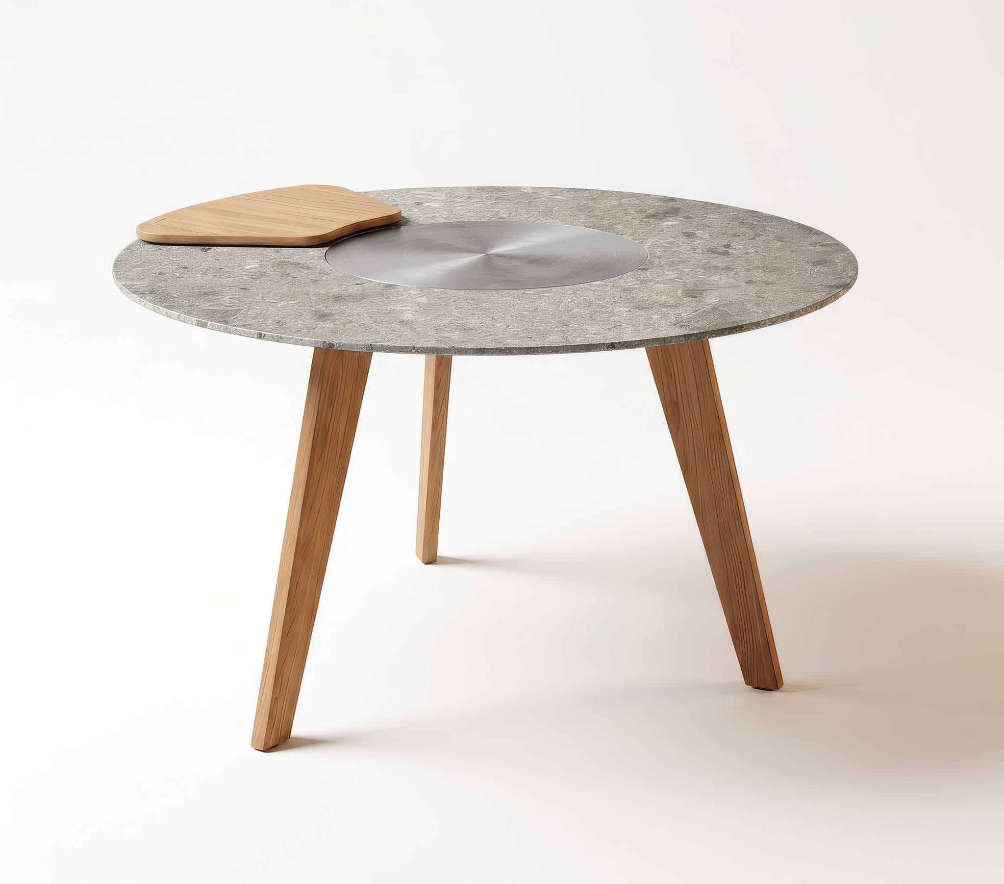 Q-Olento Chef with a Iseo ceramic tabletop and oak legs